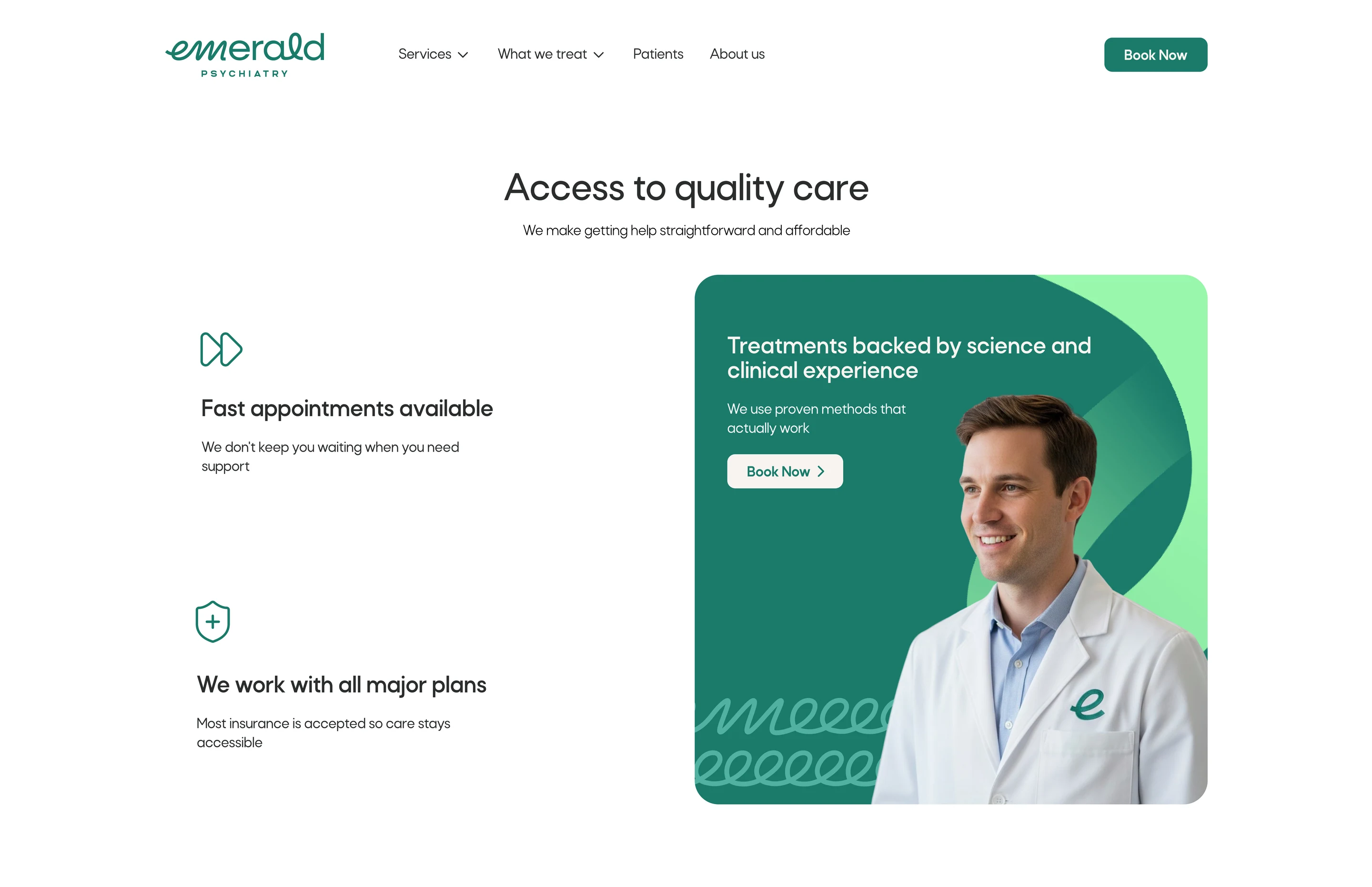 Emerald Psychiatry why-us section