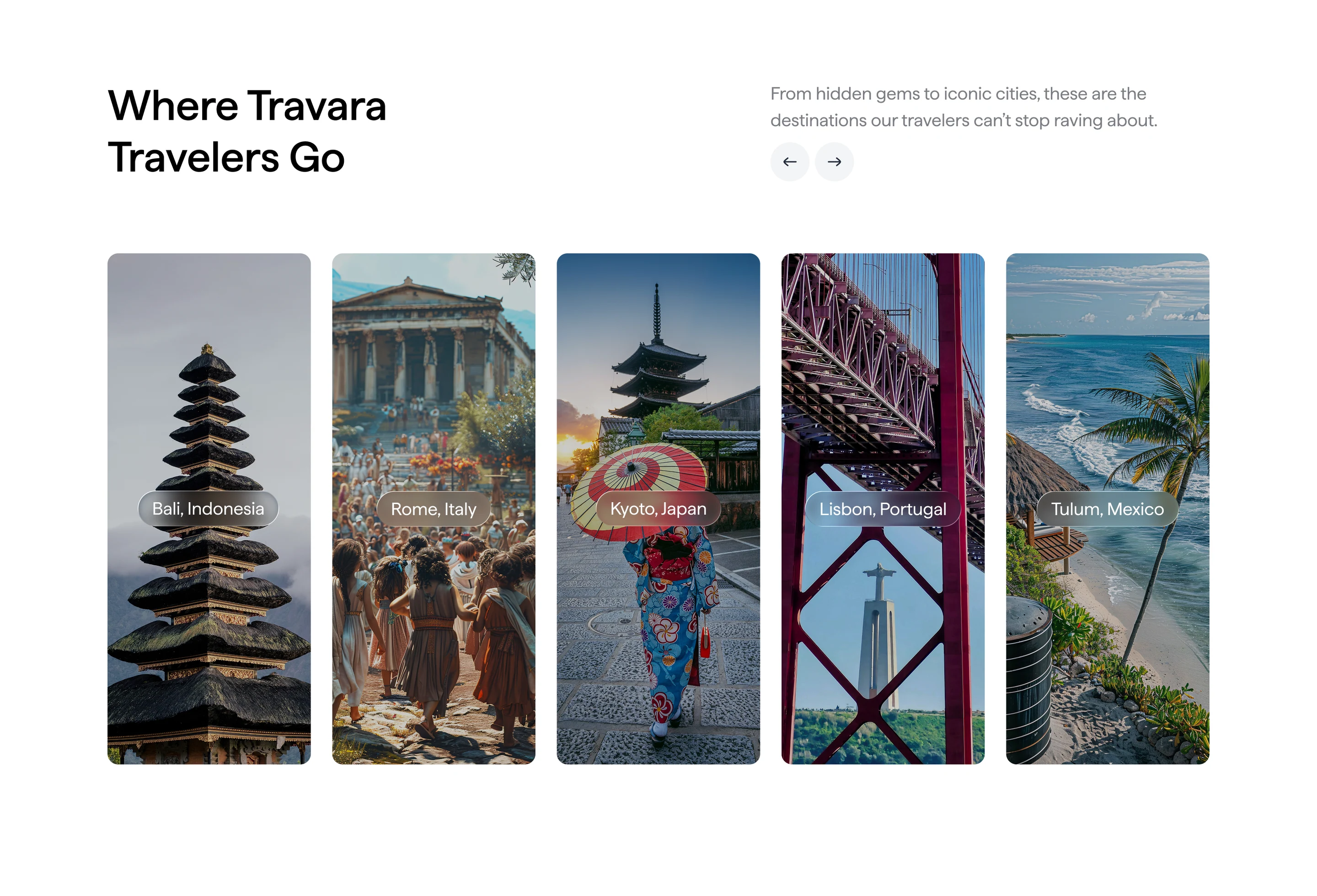 Travara destination explorer